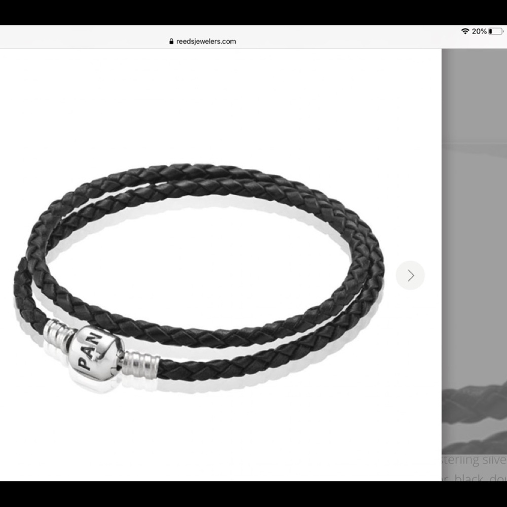 Pandora Double black Leather and silver Bracelet
